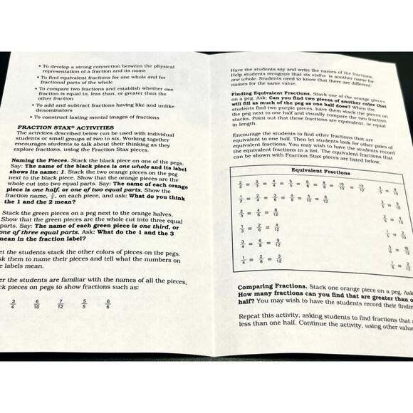 Ideal School Supply Fraction STAX Math Manipulatives Set Tower Cubes Learning - Picture 6 of 8